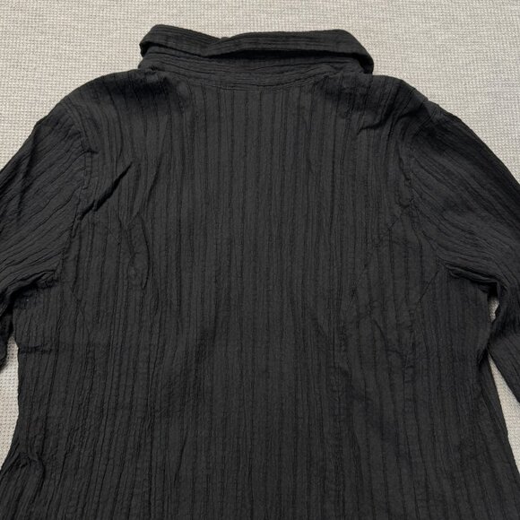 Faded Glory Womens Black Pearl Snap Blouse 3/4 Sleeve Stretch Plus Size 16W - Picture 6 of 13